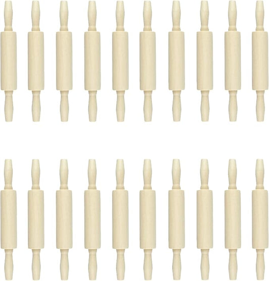 20 Pack Wood Small Rolling Pin for Kids, 7.9 Inch Kids Rolling Pin for Home Kitchen