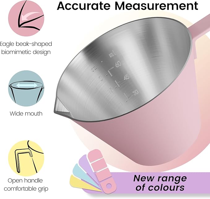 MHW-3BOMBER Espresso Measuring Cup with 3 oz Sauce Cup Espresso Shot Cup Stainless Steel Pouring Cup for Tomato Sauce|Steak Sauce|Desserts|Beverages| (Purple) G5737-OS