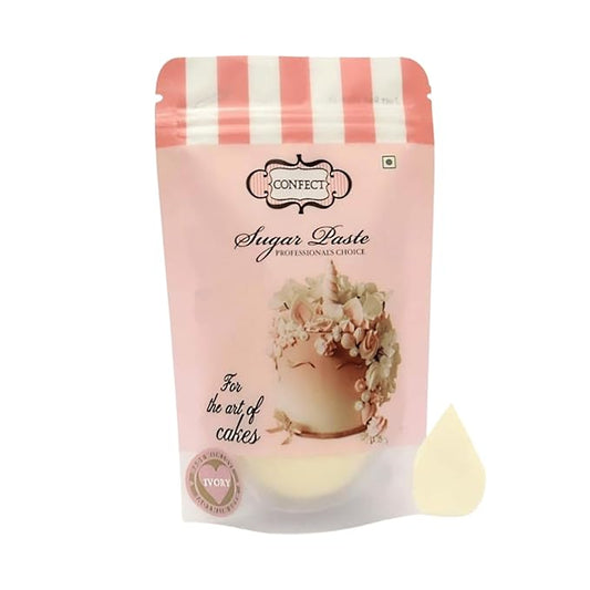 Confect Ivory Fondant for Cakes – 8.8 oz Chef’s Choice for Cake Decorating, Sculpting & Baking | Vegan, Gluten-Free, Nut-Free, Palm Oil-Free – 8.8 Oz
