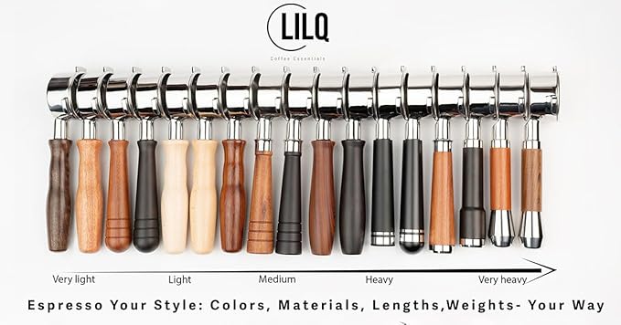 LILQ 58mm Bottomless Naked 2 Ears Portafilter Compatible with Gaggia Machines– Includes 18–20g Basket (Walnut, 58mm For Gaggia)