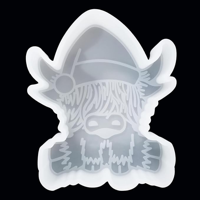 【300+ Design Optional】 Fuehbur Baby Highland Cow Car Freshies Silicone Mold - Air Freshie - Aroma Bead Freshener - Candle Soap Mould - Oven Safe