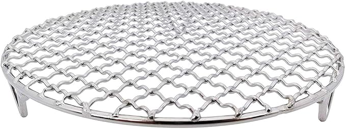 11" Round Cooling Rack Baking 304 Stainless Steel Versatile Steaming Grilling Fit Air Fryer,Cake Pan, Oven