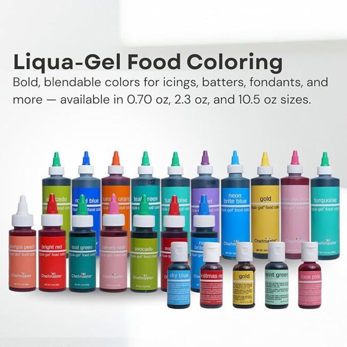 Chefmaster Neon Green Liqua-Gel® Food Coloring | Vibrant Color | Professional-Grade Dye for Icing, Frosting, Fondant | Baking & Decorating | Fade-Resistant | Easy-to-Use | Made in USA | 2.3 oz