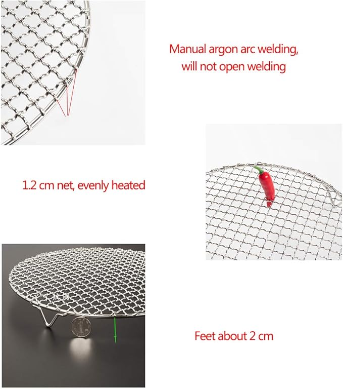 Versatile Round 304 Stainless Steel Cooling Rack Baking,Heat Resistant Rust Proof Sturdy Durable Dia 9.8"