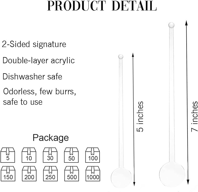 Custom Wedding Dog Stir Sticks, Personalized Pet Acrylic Cocktail Stirrers, Unique Wedding Drink Sticks, Reusable Acrylic Stirrers, Wedding Favors and Decorations Style 3
