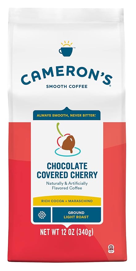 Cameron's Coffee Roasted Ground Coffee Bag, Flavored, Chocolate Covered Cherry, 12 Ounce