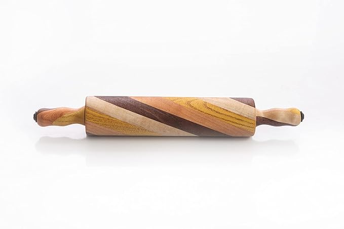 Amish Handmade Multi Wood Rolling Pin (6" Rolling Surface)