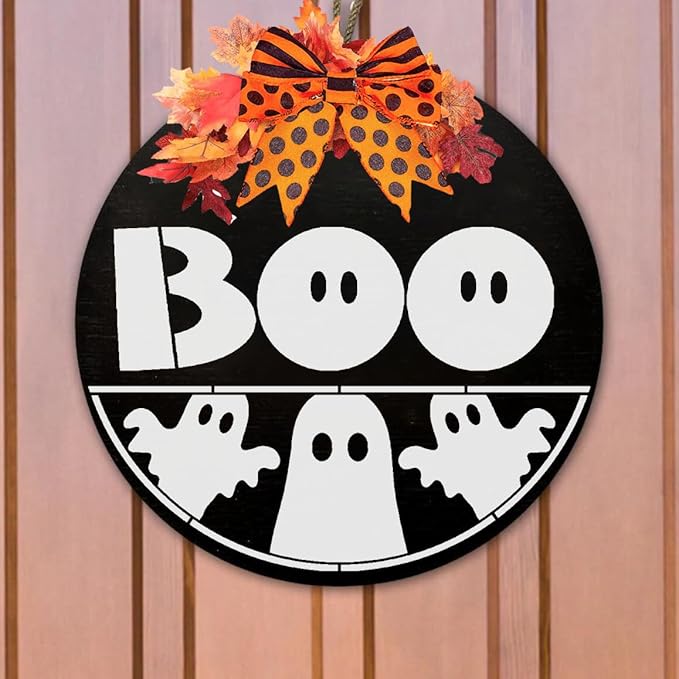 Halloween Stencils for Painting on Wood 12inch Large Halloween Stencil Hey Boo Witches Spider Bats Ghost Draw Templates for Porch Hanger Doormat Fabrics DIY Crafts Decor