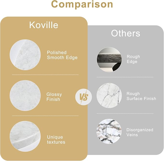 Koville Lighe Gray Marble Stone Cutting Board, Non-Stick Dough Pastry and Cutting Boards for Kitchen Counter, 16" Marble Cheese Board for Baking, Charcuterie, Trivet, Round Serving Slab for Countertop