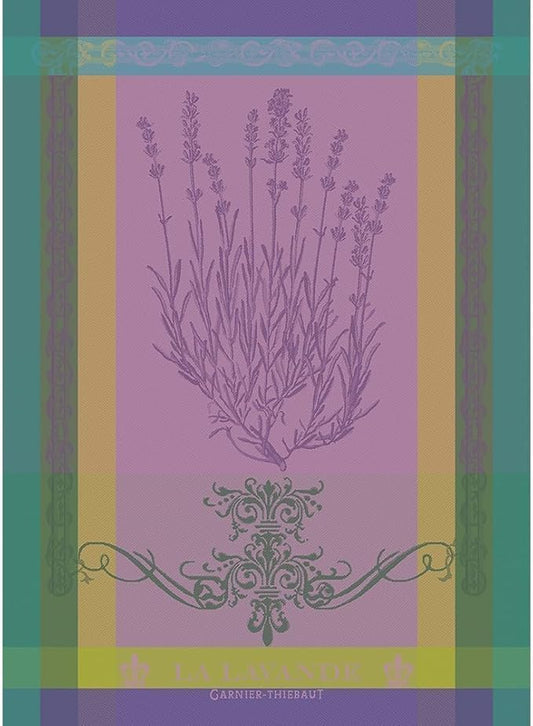 Garnier Thiebaut Lavande Mauve (Purple Lavender) French Kitchen Towel 22"x30", Cotton, Jacquard