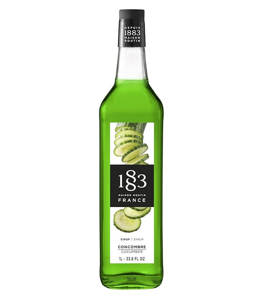 1883 Cucumber Syrup for Drinks, Made in France, 1 Liter Glass Bottle