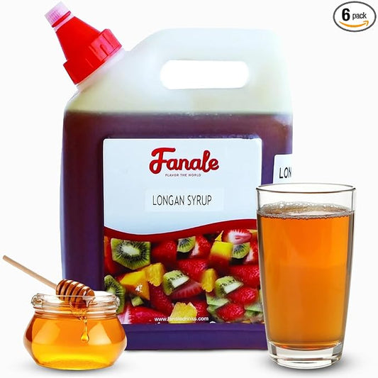 Fanale Premium Flavoring Concentrated Syrup for Bubble Tea 5.5 lb | Honey Logan Flavor Syrup | for Boba Tea, Smoothies, Slushes, Desserts | 5.5lb | pack of 10 | SRP190-CS