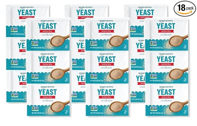 Amazon Fresh, Active Dry Yeast, 0.75 Oz, (Pack of 18)