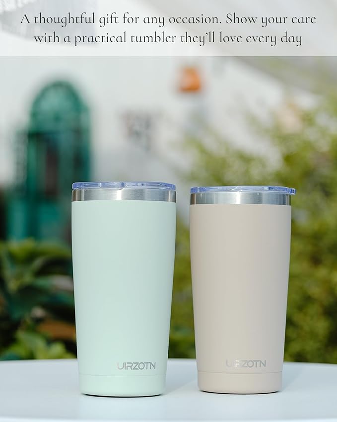 Travel Coffee Tumbler 20oz, Leakproof Travel Coffee Mug with Lid and Straw, Stainless Steel Double Wall Vacuum Insulated Tumbler for Hot/Iced Drinks (Textured Matte, Soft Pink-Lilac Pink Fade)