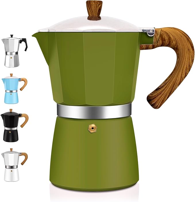3 Cup Aluminum Espresso Stovetop Moka Pot Express Coffee Maker Percolator Italian Classic Mocha Coffee Machine for Italian and Cuban Cafe Brewing for Home & Camping 150ml 5oz