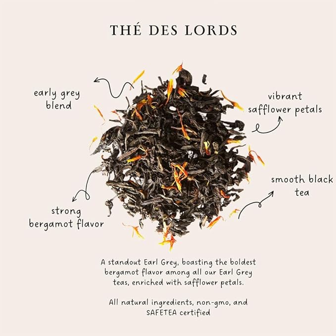 Palais des Thés - Tea of Lords - Earl Grey Black Tea & Bergamot - 3.5oz Loose Leaf Metal Gift Tin, Serves 20-25 Cups
