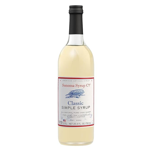 Sonoma Syrup Co. Classic Simple Syrup 25.4 fl oz | for Coffee, Cocktails, and Cooking | Hand Crafted in the USA