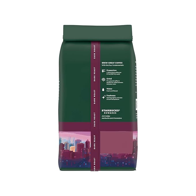 Starbucks Ground Coffee, Dark Roast Coffee, Morning Joe, 100% Arabica, 6 bags (12 oz each)
