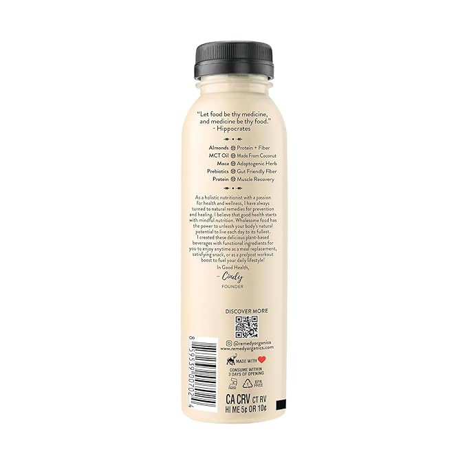 Remedy Organics Vanilla Dream Power 12-Pack | Plant Based MCT Oil Protein Shakes, Ready to Drink | USDA Organic, Vegan, Gluten Free, Dairy Free, Soy Free |12 Vanilla Dream Bottles