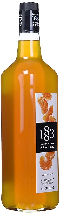 1883 Tangerine for Drinks, Made in France, 1 Liter Glass Bottle
