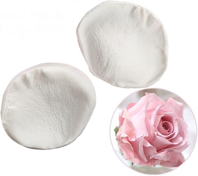 10 Pcs Austin Rose Cutter Set and 2 Pcs Rose Petals Shape Silicone Fondant Mold Veining Petal Sugar Flower Making Tool Cake Decorating Gumpaste Flowers Decor Kit