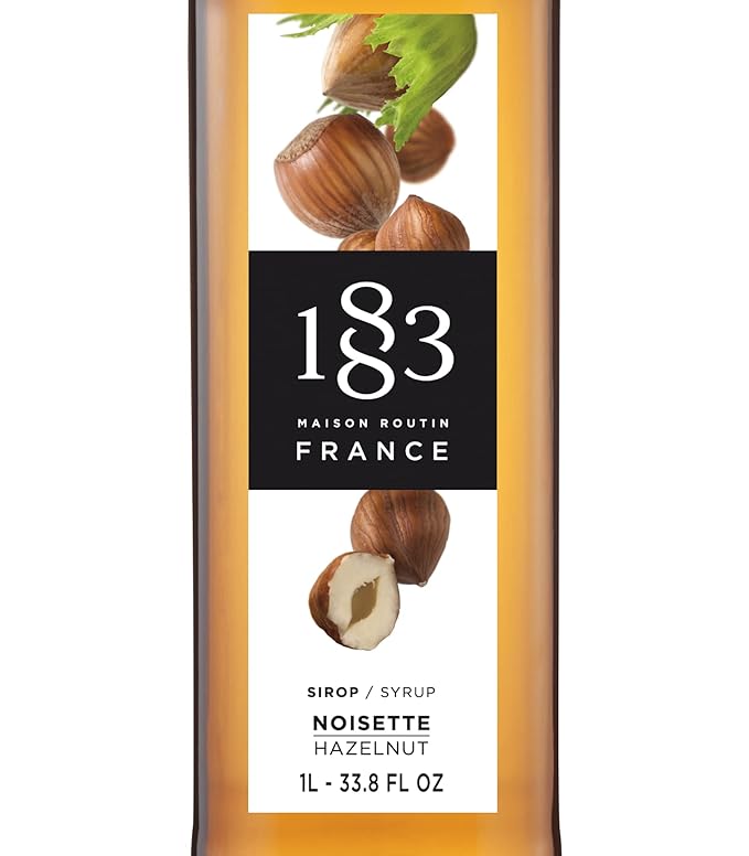 1883 Hazelnut Coffee Syrup,for Drinks, Made in France, 1 Liter Glass Bottle