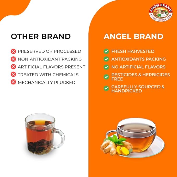 Angel Brand Ginger Tea Bags 25 – Pack of 3 – Ginger Root Tea for, Digestion & Immune Support