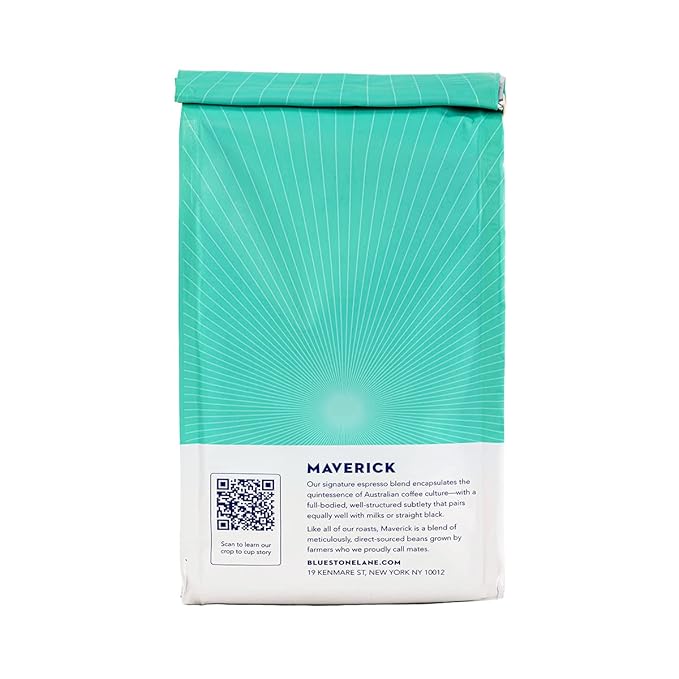Bluestone Lane Ground Coffee, Maverick Espresso Blend, Medium Roast, 12 Ounce Bag (Pack of 2)