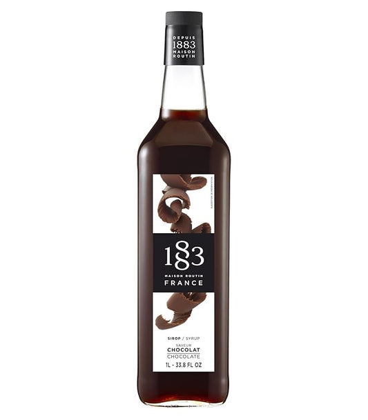 1883 Coffee Syrup, Chocolate Syrup for Drinks, Made in France, 1 Liter Glass Bottle