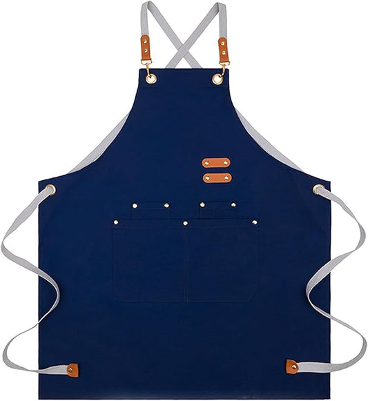 Lisianthus 2 Pack Adjustable Bib Aprons for Women with Pockets, Men's Kitchen Cooking Apron