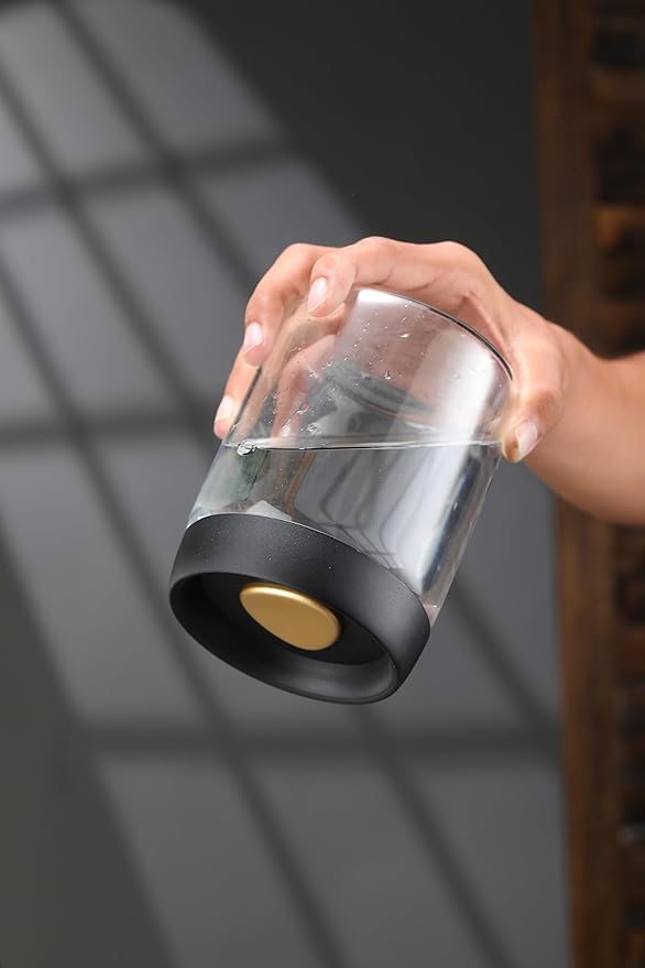 LOEZ Coffee Bean Storage Container Airtight, Lid Sealed with Press-Down Vacuum, Borosilicate Glass Coffee Canister, Food Storage, Coffee Bar for Ground Coffee, Tea, Beans, Spices (Large - Clear)