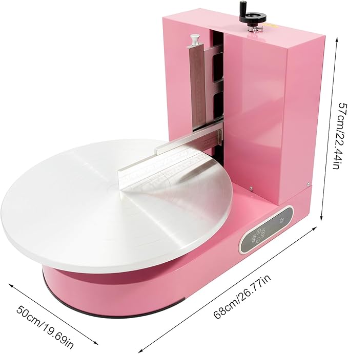 Electric Cake Decorating Machine Cream Coating Spreading Smooth Machine Surface Scraper for 4-16inch Cakes, 0-320RPM Adjustable Rotating Speed