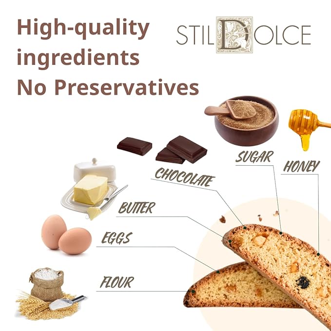 Italian Semi-Soft Chocolate Biscotti | Made in Tuscany, Italy | Stildolce Traditional Authentic Biscuits, Pack of 2