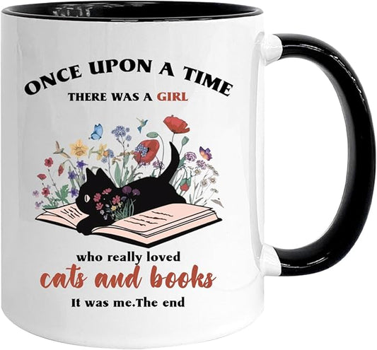 Book Lovers 11oz Coffee Mug, Bookish Gifts for Readers, Christmas Gifts for Book Lovers, Book Club Gifts, Cat Lover Gifts, Gifts for Librarians Her Best Friend