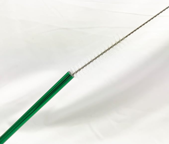 10 Pcs Stainless Steel Straws, Reusable Drinking Straws, 5 Straight + 5 Bent Metal Straws Set With 2 Pcs Cleaning Brushes (Green, 8.5 Inch)