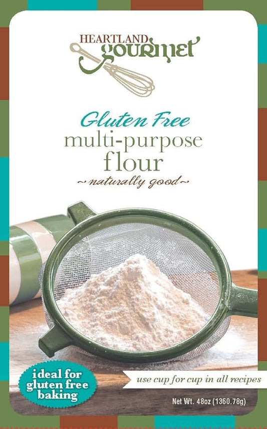 Heartland Gourmet Gluten Free Flour Mix | Celiac Safe Flour | Product of Nebraska | 48 Ounce Box | Pack of 1