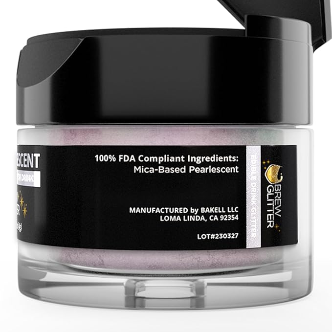 Brew Glitter Iridescent Purple Edible Drink Glitter 1x 4g Jar for Cocktails, Beer, & Beverages