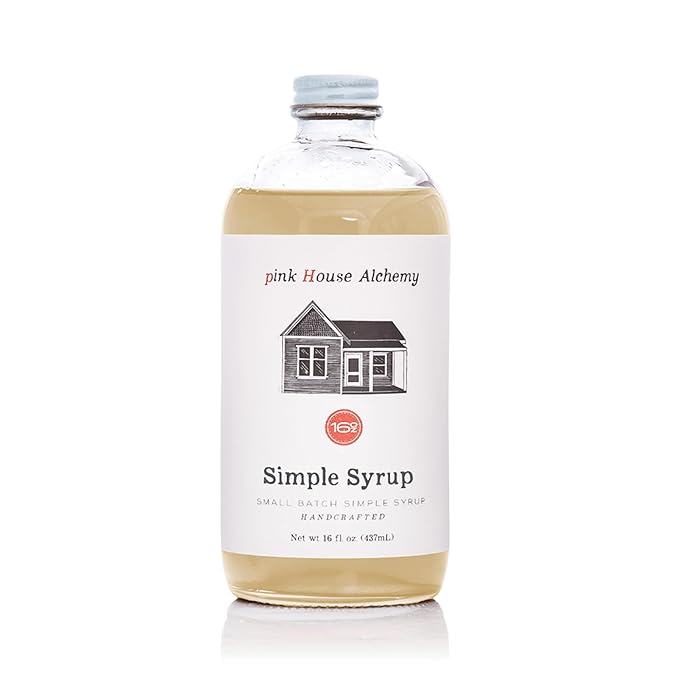 Pink House Alchemy Classic Simple Syrup – 16oz Bottle – Handcrafted All-Natural Mixer for Coffee, Cocktails, Soda, Lemonade, Tea & Baking – Gluten-Free, Non-GMO, Vegan, Small Batch (SMPL)
