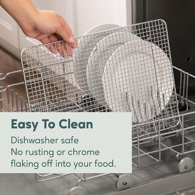Ultra Cuisine Heavy Duty 100% Stainless Steel Cooling Rack for Cooking and Baking - Baking Rack & Wire Cooling Rack - Fits Half and Jelly Roll Sheet Pans - 11.5''x 16.5''' and 10''x14.75''