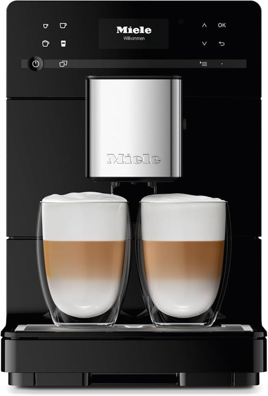 Miele CM 5310 Silence Automatic Coffee Maker - With OneTouch for Two, AromaticSystem, coffee pot, cleaning programs and more, in Obsidian Black