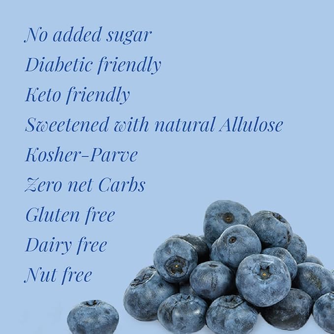 Keystone Pantry Keto Shaved Ice Syrup Blueberry 2 pack 1 pint bottles Gluten Free Nut Free Allergen Free Dairy Free No added sugar 0 net carbs diabetic friendly