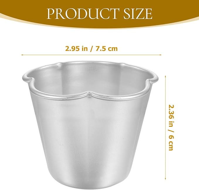 6pcs Flower Shape Pudding Moulds Aluminum Baking Cups Non Stick Round Nonstick Egg Tart Cupcake Muffin Cheesecake Mould for Baking Tool Cake Mold Silicone Egg Molds