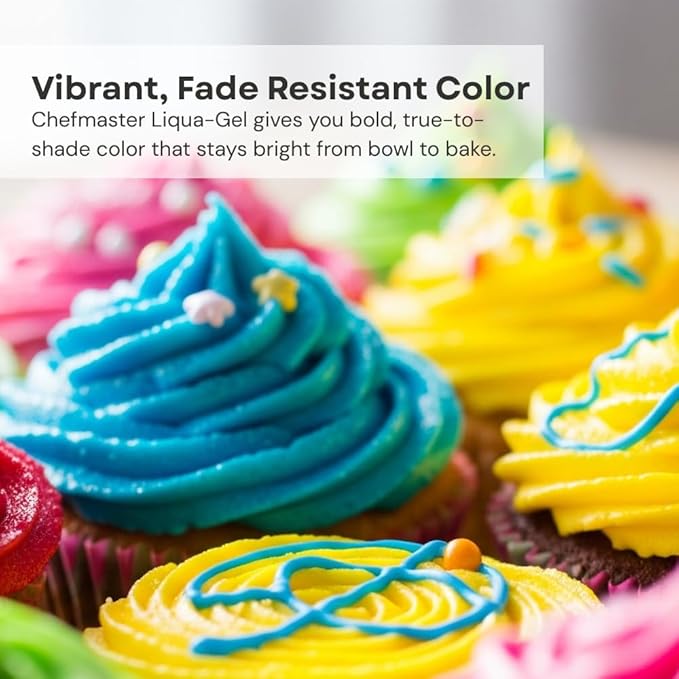 Chefmaster Forest Green Liqua-Gel® Food Coloring | Vibrant Color | Professional-Grade Dye for Icing, Frosting, Fondant | Baking & Decorating | Fade-Resistant | Easy-to-Use | Made in USA | 2.3 oz