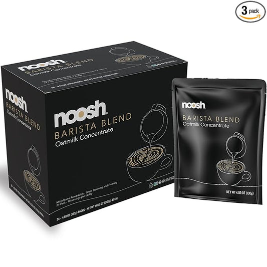 NOOSH Oatmilk Concentrate - Oat Milk Powder - Each Pack Makes 1qt - Great for Foaming and Steaming - Perfect for Hot or Cold Beverages – 4.59oz (24 Pack)