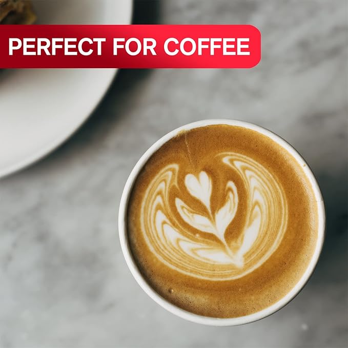 Smygoods White Disposable Paper Coffee Cups with Lids (8 OZ, 100 Count) For Hot Beverages, Tea, Espresso, Cocoa - To Go Drink Containers, Café & Office