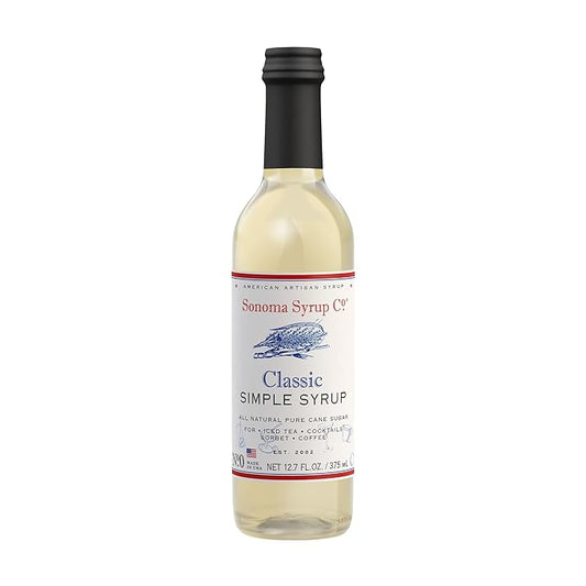 Sonoma Syrup Co. Classic Simple Syrup 12.7 fl oz | for Coffee, Cocktails, and Cooking | Hand Crafted in the USA
