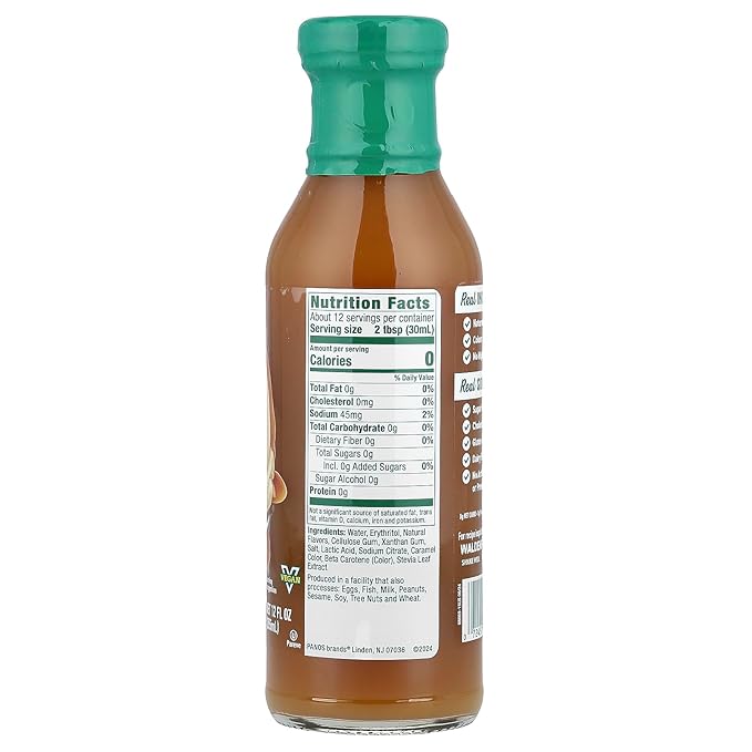 Walden Farms Caramel Syrup – Perfect for Coffee, Desserts, Ice Cream – Zero Calorie, Sugar-Free, Low Carb, Keto-Friendly, Gluten-Free, Vegan – 12 oz Bottle