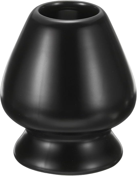 HARFINGTON Ceramic Chasen Stand 73mm Matcha Whisk Holder Teas Set Whisks Stand Traditional Matcha Tea Chasen Holder Tea Set Accessories for Tea Tasting, Matte Black