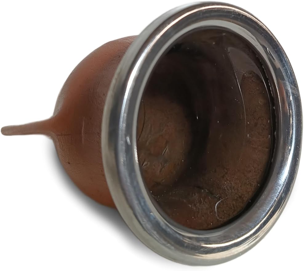 Handcrafted yerba mate gourd (mate cup) authentic calabash, leather wrapped, perfect for Argentinian or Uruguayan mate. Includes stainless steel bombilla for a true yerba mate experience (camionero)