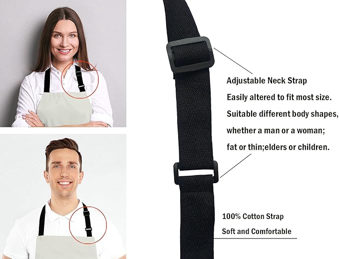 Herbs and Wild Flowers Bib Apron with Adjustable Neck for Men Women,Suitable for Home Kitchen Cooking Waitress Chef Grill Bistro Baking BBQ Cobbler Apron